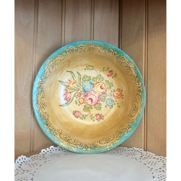 Vintage Occupied Japan Hand Painted Floral Paper Mache Alcohol Proof Decorative - Picture 1 of 5
